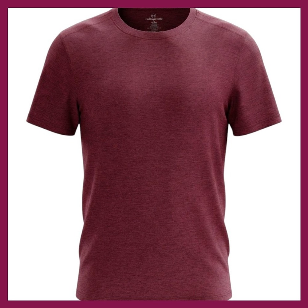 Real Essentials XL Maroon Heather Performance Athletic T Shirt